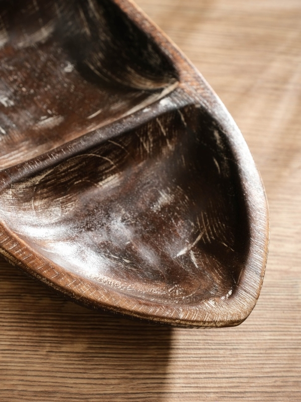 Менажница "Лодочка"  дерево Джати, 30х13х5 см, цв. тёмно-коричневый