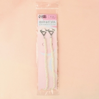 Бретели декоративные с жемчугом, фурнитура металл, 5 мм, 45 см, пара, цвет белый