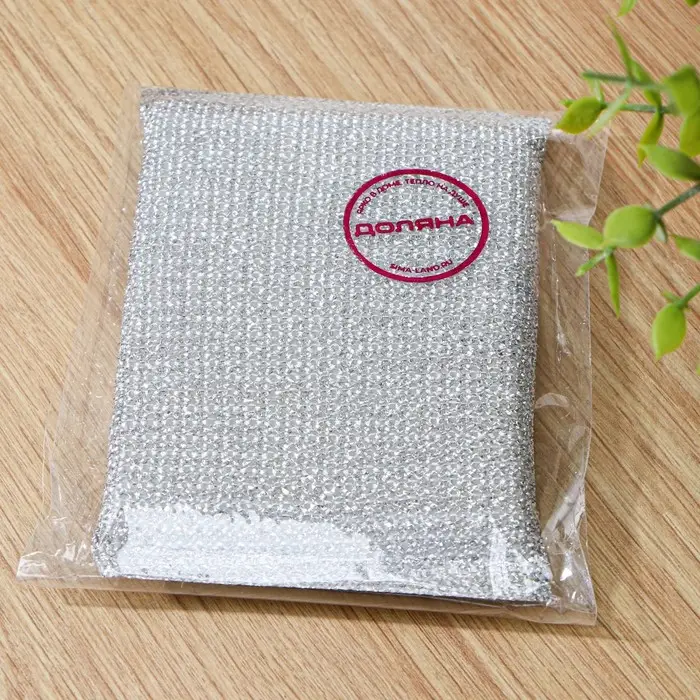 Губка для мытья посуды Доляна &laquo;Соты&raquo;, с металлическим скрабером