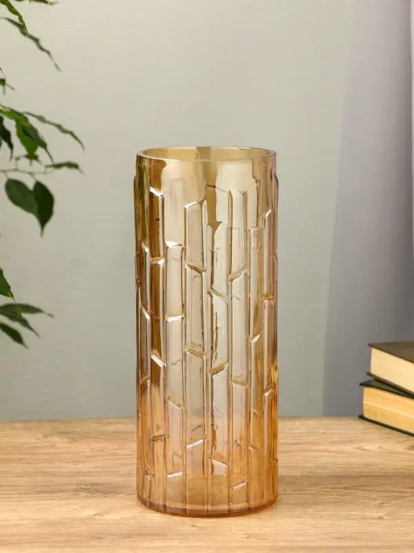 Ваза стекло настольная "Мэнди" 29х12 см, коричневый