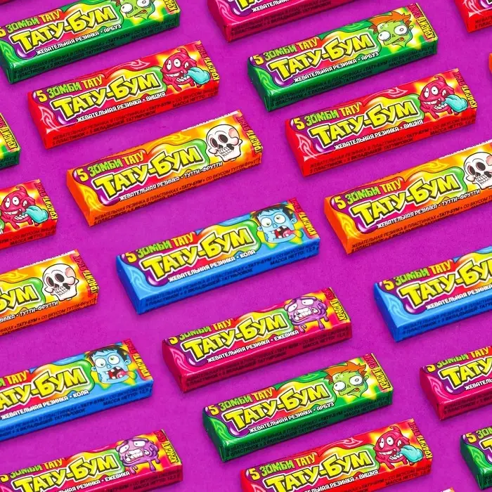 Жевательная резинка в пластинках &laquo;ТАТУ-БУМ&raquo;, ассорти, 12.5 г