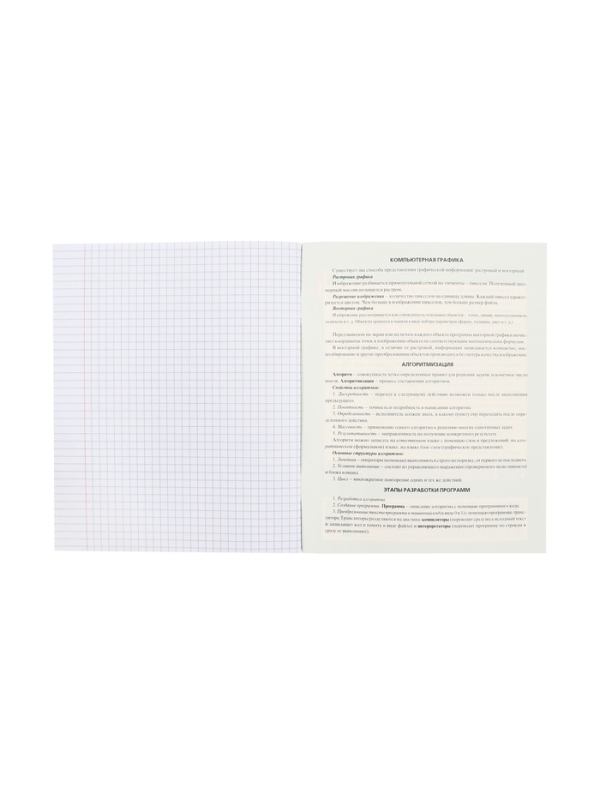 Тетрадь 48 листов в клетку &laquo;Мой любимый предмет&raquo; ИНФОРМАТИКА, обложка мелованный картон, Soft-touch, с интерактивным справочником, блок офсет