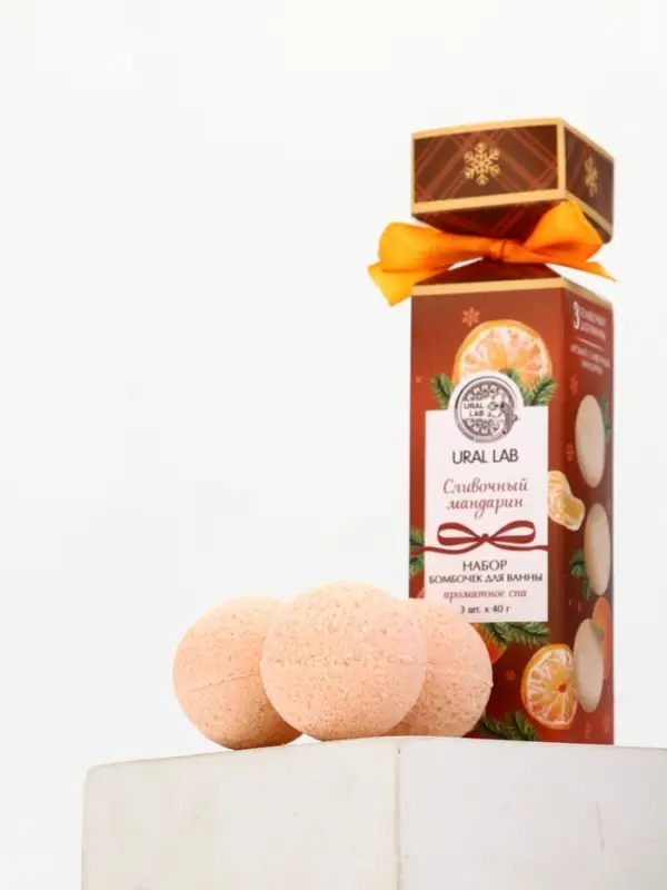 Бомбочки для ванны с ароматом мандарина, 3&times;40 г, URAL LAB