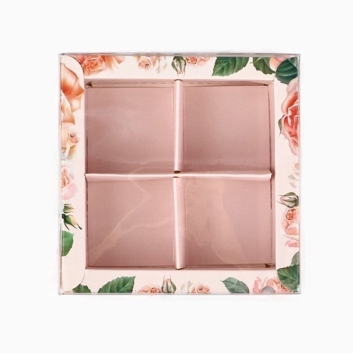 Коробка под 4 конфеты с ячейками &laquo;Для тебя&raquo;, 10 х 10 х 3 см