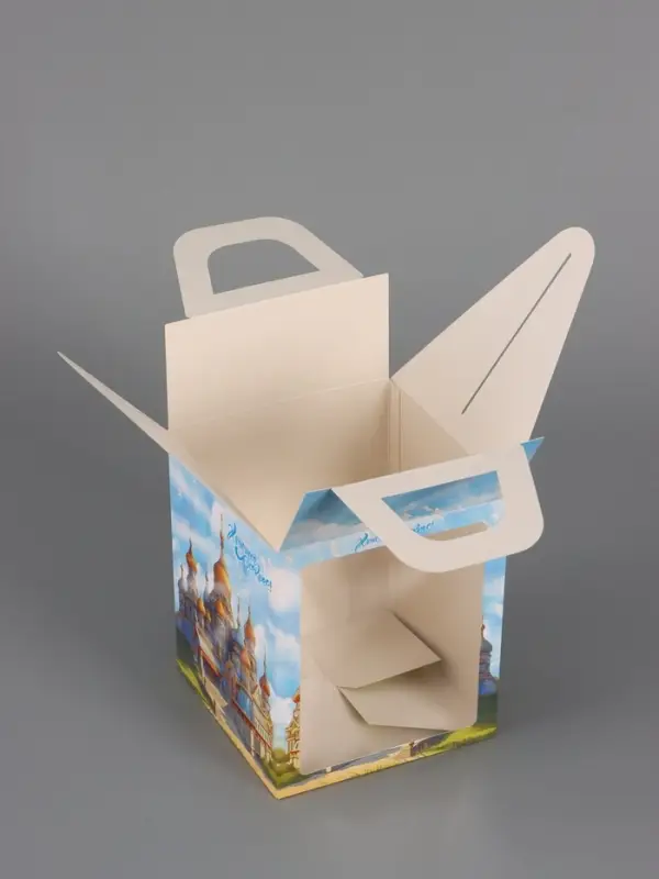 Пасхальная коробочка с окном "Русский Храм" 15 х 15 х 18 см