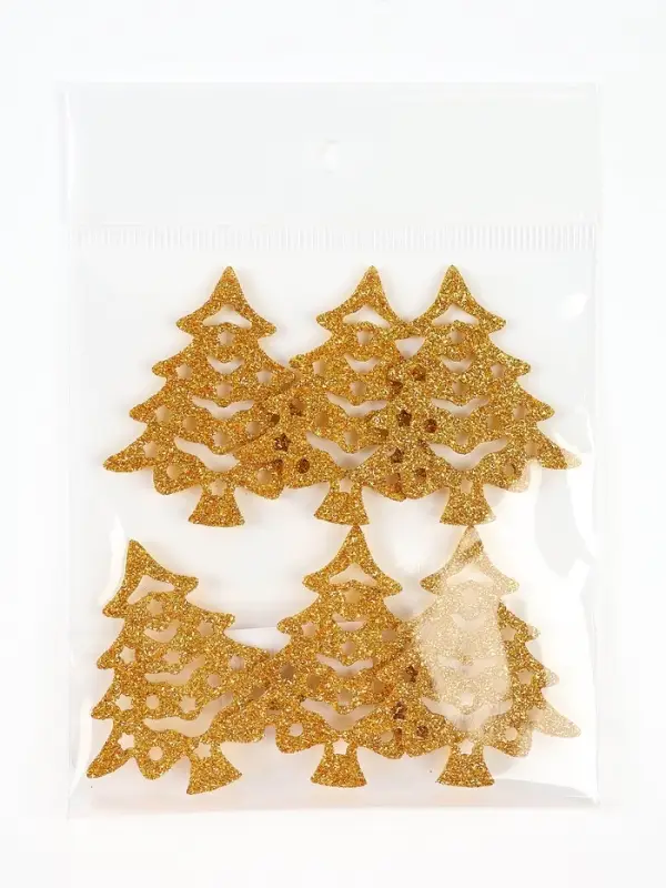 Декор "Золотые елочки", набор 6 шт.