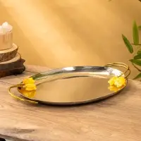 Блюдо "Тюльпаны" 44х30х3 см, нержавеющая сталь