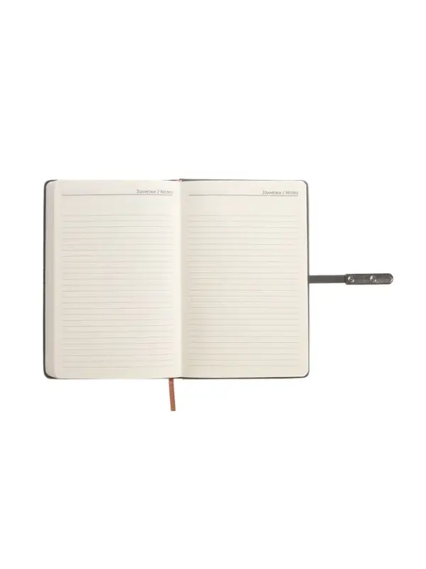 Ежедневник недатированный формат А5, с хлястиком, 112л, линия, пвх, Узор Серый