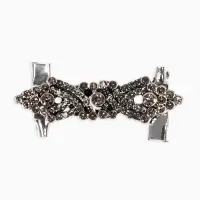 Зажим для кардигана "Ажур", х, цвет серый в чернёном серебре