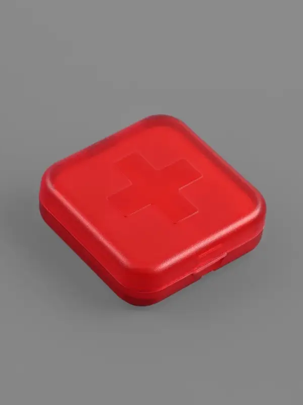 Таблетница, 4 секции, 6&times;6&times;2 см, съёмные секции, МИКС