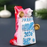 Свеча фигурная "Лошадка с открыткой" 6х4,5х8,5 см, цв. розово-голубой