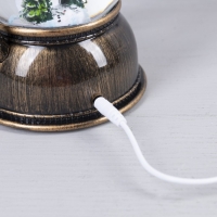 Светодиодная фигура &laquo;Фонарь со снеговиком&raquo; 13 &times; 19 &times; 11 см, пластик, батарейки ААх3 (не в комплекте), USB, свечение тёплое белое