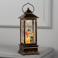 Светодиодная фигура &laquo;Девочка и снеговик&raquo; 10.5 &times; 27 &times; 10.5 см, пластик, батарейки ААх3 (не в комплекте), USB, свечение тёплое белое