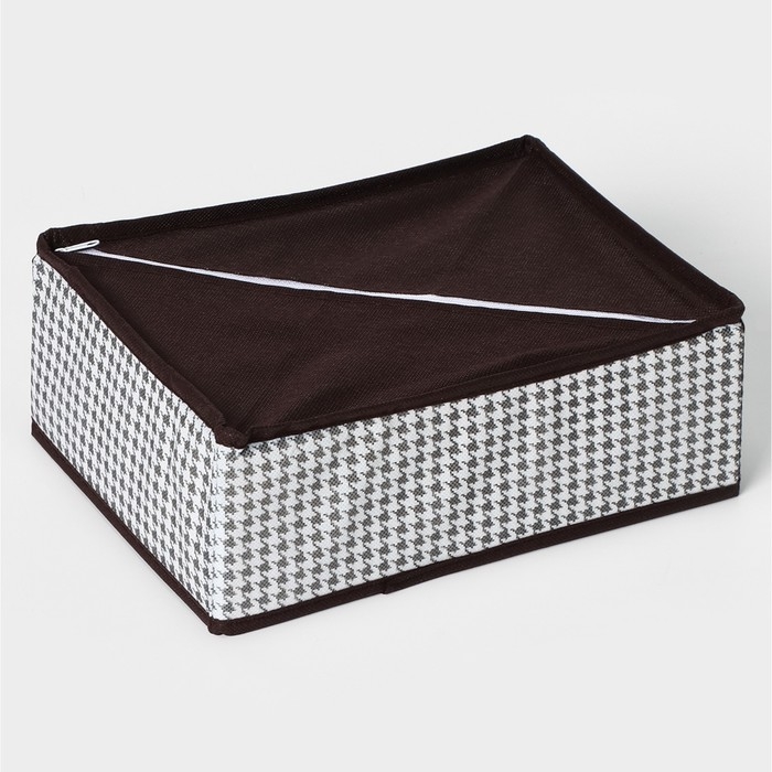 Органайзер для хранения белья Доляна &laquo;Вилли&raquo;, 12 ячеек, 27&times;20&times;10 см, коричневый