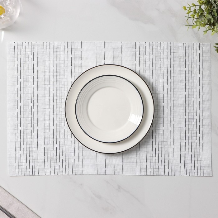 Салфетки сервировочные на стол Доляна &laquo;Ян&raquo;, 4 шт, 30&times;45 см, цвет белый