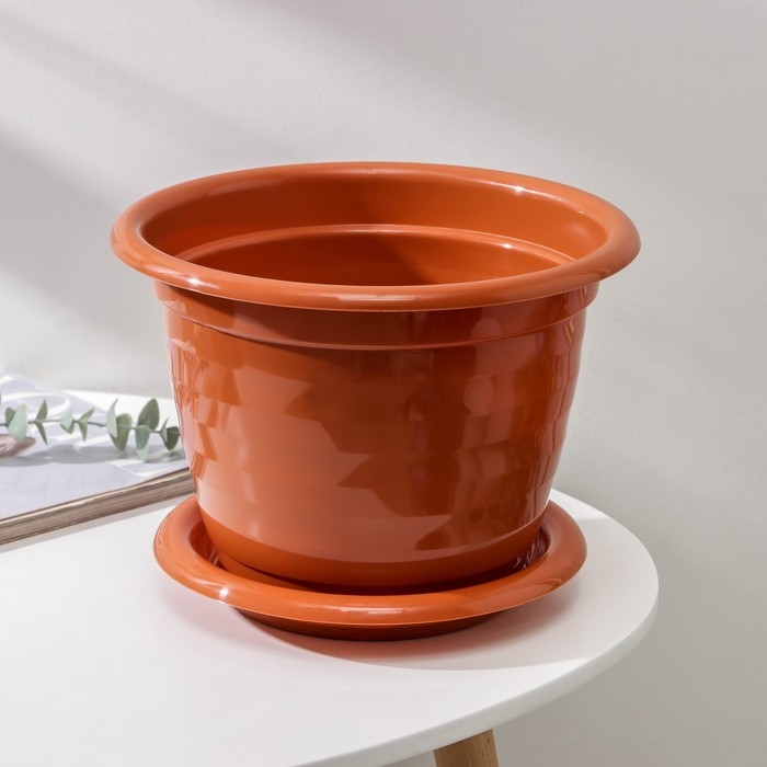 Горшок с поддоном &laquo;Виола&raquo;, 5 л, цвет коричневый