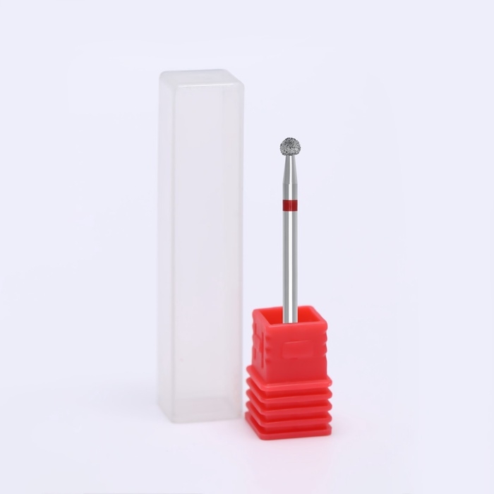 Фреза алмазная для маникюра &laquo;Шар&raquo;, мелкая зернистость, 3,1 мм, в пластиковом футляре