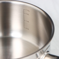 Ковш без крышки &laquo;Общепит&raquo;, 2,1 л, d=18 см, h=9 см, металлическая ручка, с теплораспределительным слоем, индукция