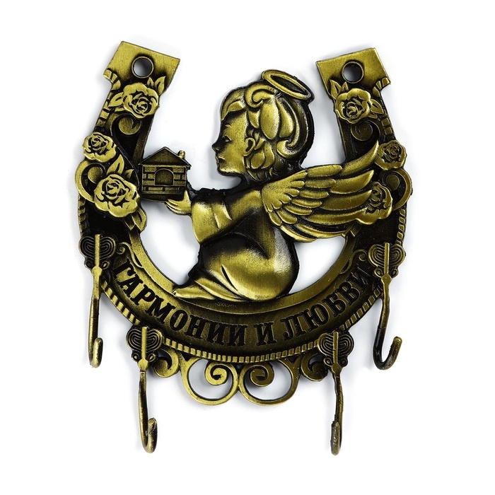 Ключница настенная &laquo;Гармонии и любви&raquo;, ангел, 10 х 10.6 см
