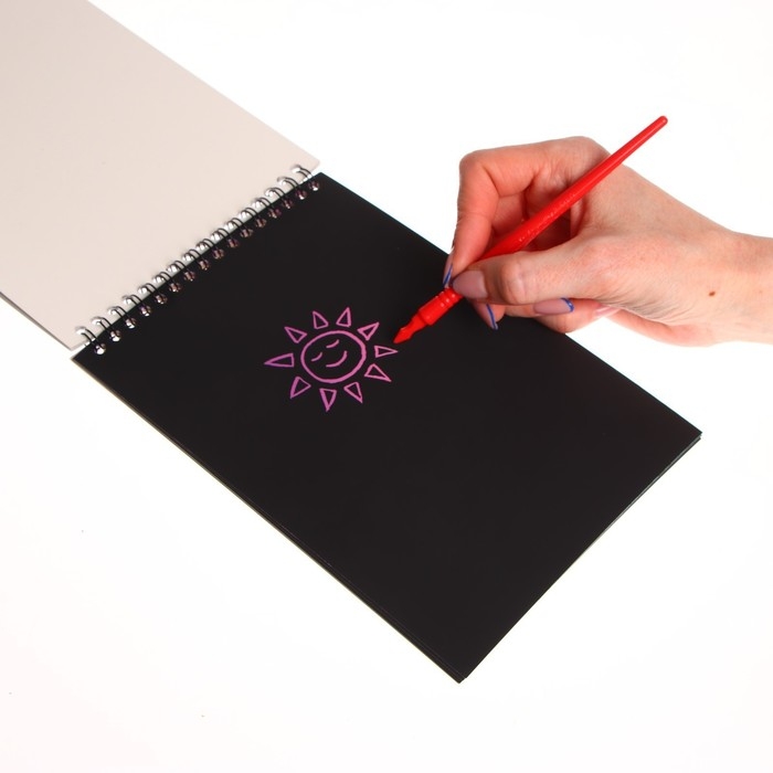 Гравюра блокнот детский &laquo;Удивительный космос&raquo;, 10 листов, штихель