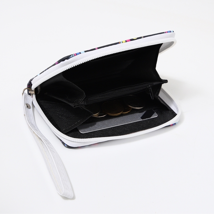 Кошелёк детский на молнии &laquo;Выбражулька&raquo;, цвет чёрный