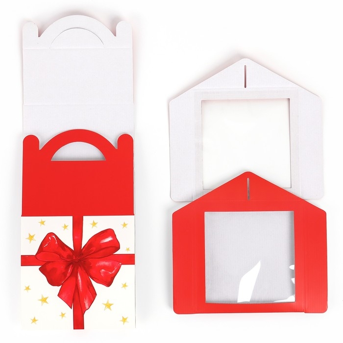 Коробка кондитерская с окном, сундук, &laquo;Бант&raquo;, 20 х 20 х 20 см