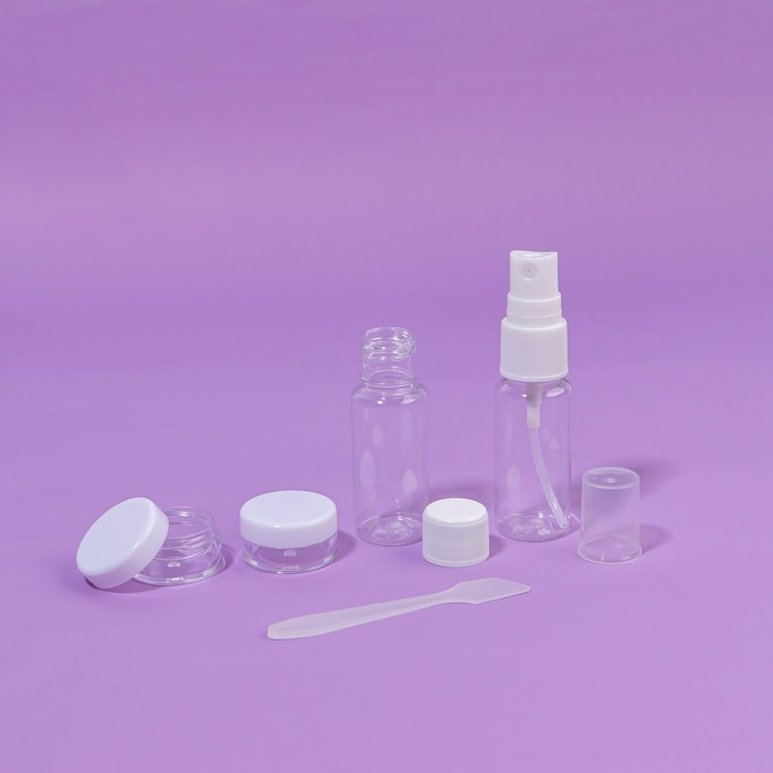 Набор для хранения, 5 предметов, цвет прозрачный/белый