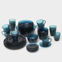 Набор столовый стеклянный &laquo;Идиллия&raquo;, 43 предмета, цвет лондон топаз