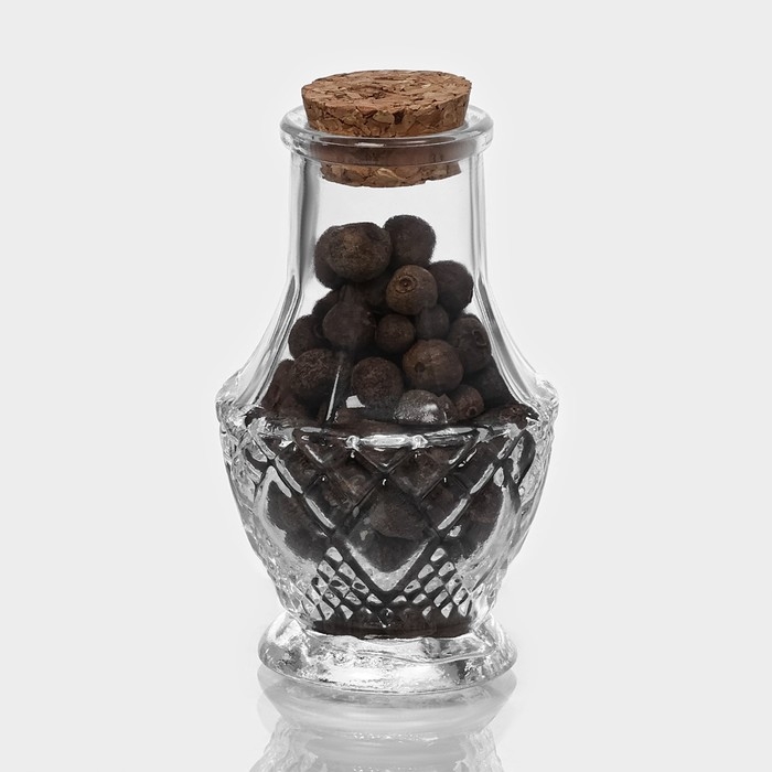 Набор баночек стеклянных для специй с пробковой крышкой Доляна &laquo;Пафе&raquo;, 50 мл, 5&times;8,4 см, 12 шт