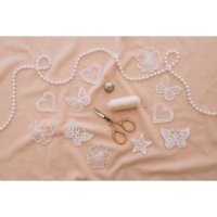 Вязаные элементы &laquo;Цветы&raquo;, d = 4.5 см, 10 шт, цвет белый