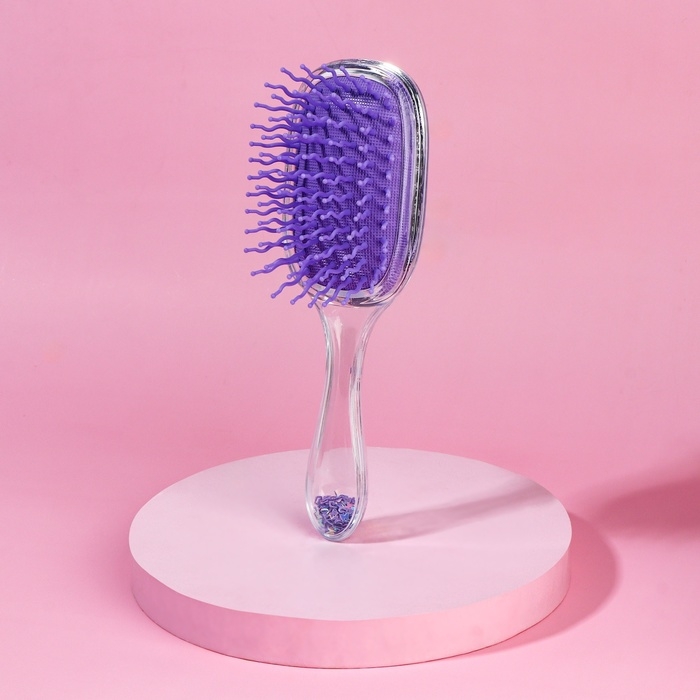 Расчёска массажная, широкая, 6 &times; 18 см, цвет фиолетовый