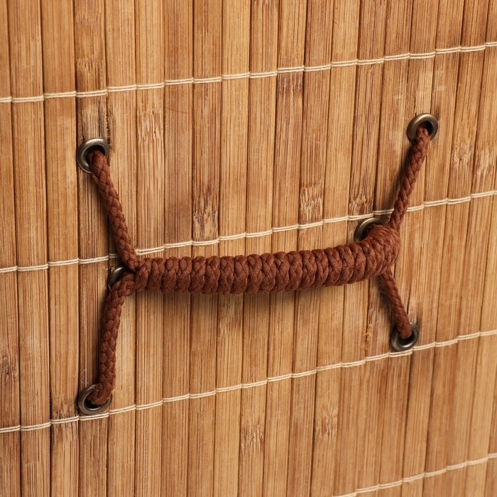 Корзина для хранения, с ручками, складная, 34&times;34&times;52 см, бамбук,джут