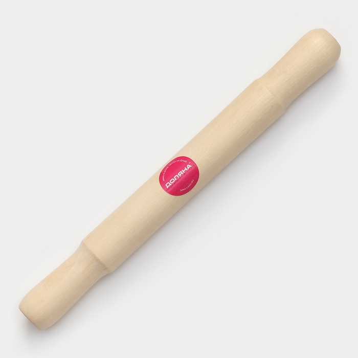 Скалка с ручками, 36&times;4 см, рабочая часть 19,5 см, бук