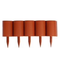 Ограждение декоративное, 24 &times; 100 см, 10 секций, пластик, терракотовое, &laquo;Брёвнышко&raquo;