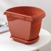 Горшок с поддоном настенный &laquo;Ливия&raquo;, 4,6 л, цвет терракотовый