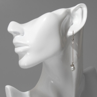 Серьги с жемчугом &laquo;Бусинки на палочке&raquo;, цвет белый