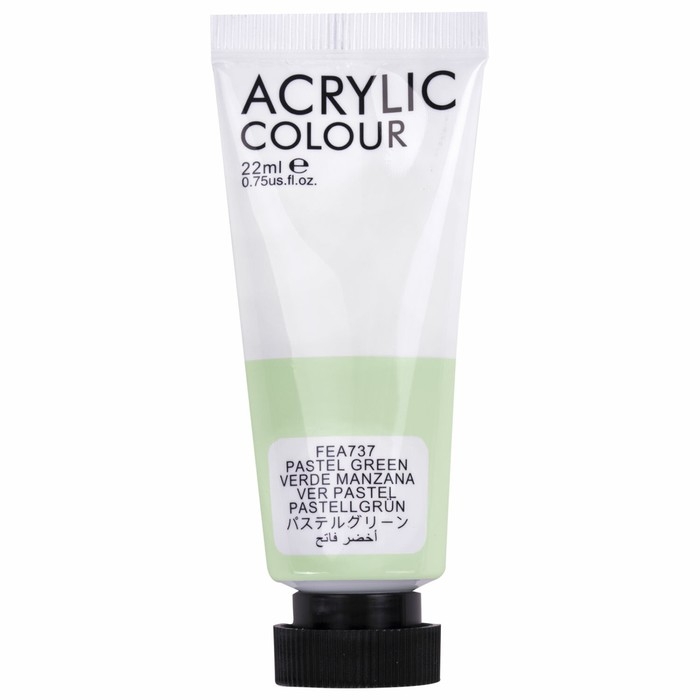 Краска акриловая в тубе, набор 8 цветов х 22 мл, BRAUBERG HOBBY, пастельные оттенки, 192406