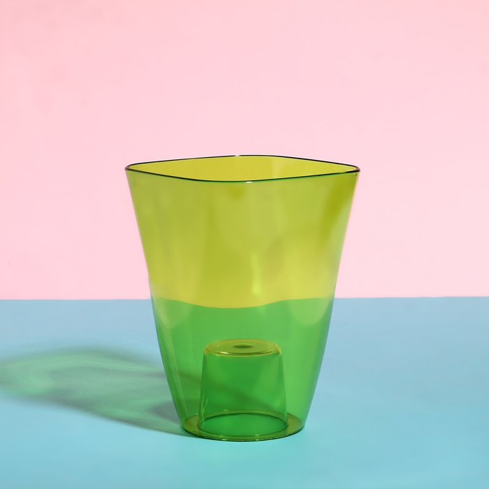 Горшок для орхидей, 1,5 л, 13 &times; 17 см, пластик, прозрачно-зелёный