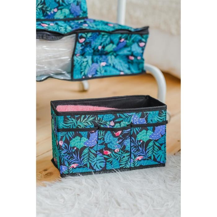 Органайзер для мелочей Доляна &laquo;Тропики&raquo;, 3 кармана, 25&times;12&times;15 см, цвет синий