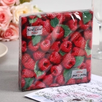 Салфетки бумажные New line FRESCO &laquo;Малина&raquo;, 2 слоя, 33*33 см, 20 шт.