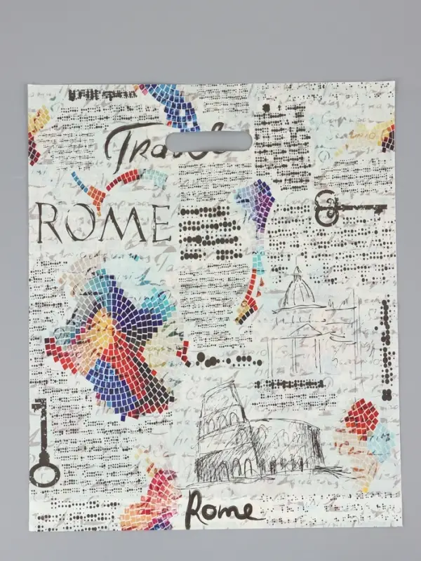 Пакет "Газета", полиэтиленовый с вырубной ручкой, 38 х 45 + 3 см, 50 мкм