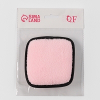 Спонж д/умывания полиэстер квадрат с подвесом 10,5*1,5см розовый пакет QF