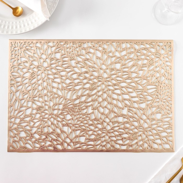 Салфетки сервировочные на стол Доляна &laquo;Астра&raquo;, 45&times;30 см, 4 шт, цвет золото