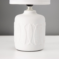 Настольная лампа с абажуром RISALUX &laquo;Фишер&raquo;, Е14, 40 Вт, белый, 13&times;13&times;27 см