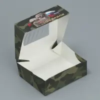 Кондитерская упаковка, коробка с ламинацией &laquo;23 февраля&raquo;, 10 х 8 х 3.5 см