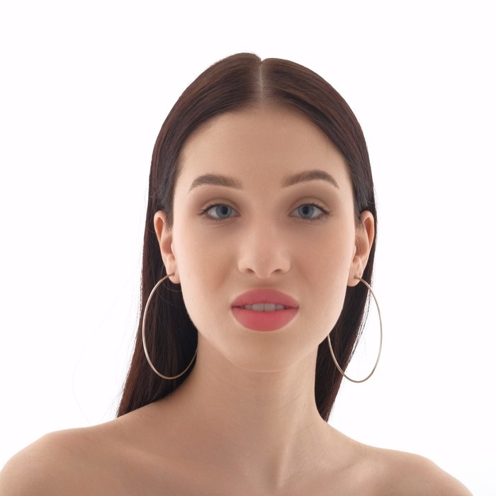 Серьги кольца &laquo;Классика&raquo; d=8 см, цвет серебро