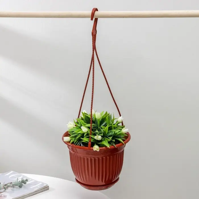 Кашпо для цветов &laquo;Венеция&raquo;, 5 л, с подвесом, коричневое