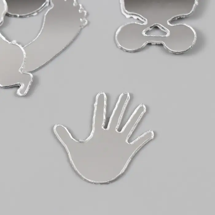 Декор для творчества пластик зеркальный "Рождение ребёнка" набор 6 шт