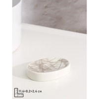 Набор аксессуаров для ванной комнаты Доляна &laquo;Розовое золото&raquo;, 3 предмета (мыльница, дозатор для мыла 350 мл, стакан 300 мл)