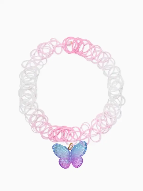 Бусы детские "Выбражулька" бабочки, чокер, цветные в золоте